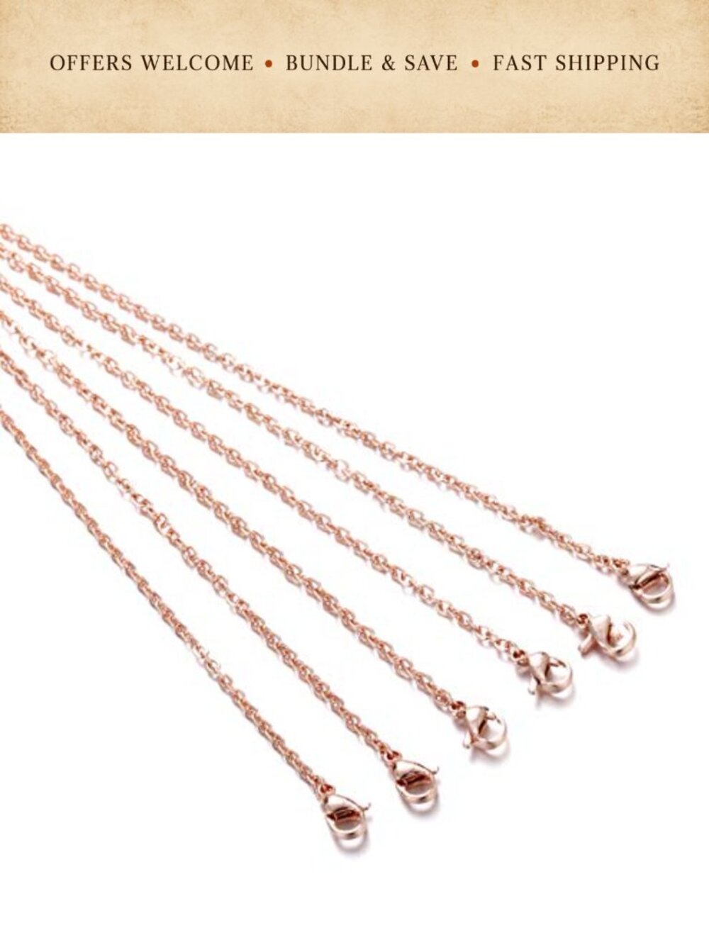 Rainbow Link Chain Stainless Steel Necklace Clasp Jewelry Making 10pc